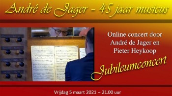 Online jubileumconcert André de Jager