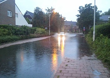 Wateroverlast door hevige regenval