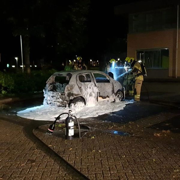 Opnieuw gaat een auto in vlammen op aan de Wederik