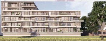 Album afbeelding 5: Het ontwerp voor het nieuwe appartementengebouw