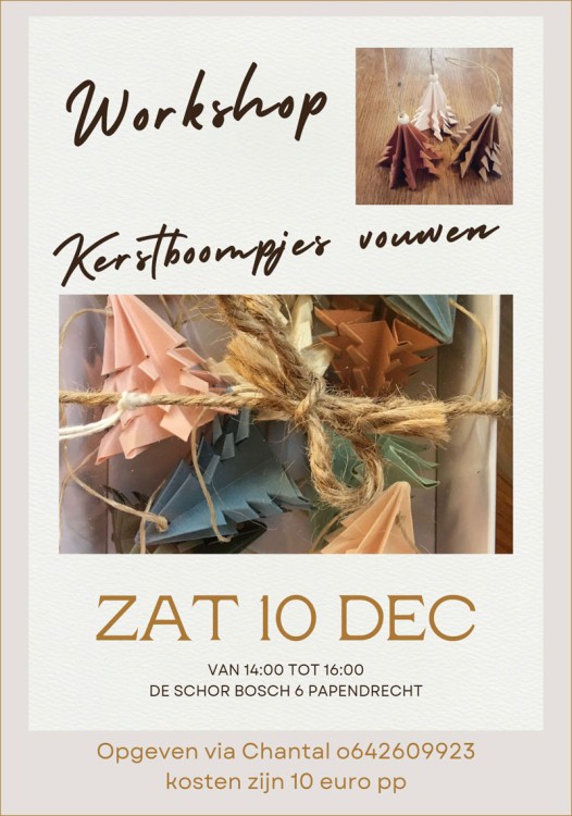 Workshop Kerstboompjes vouwen